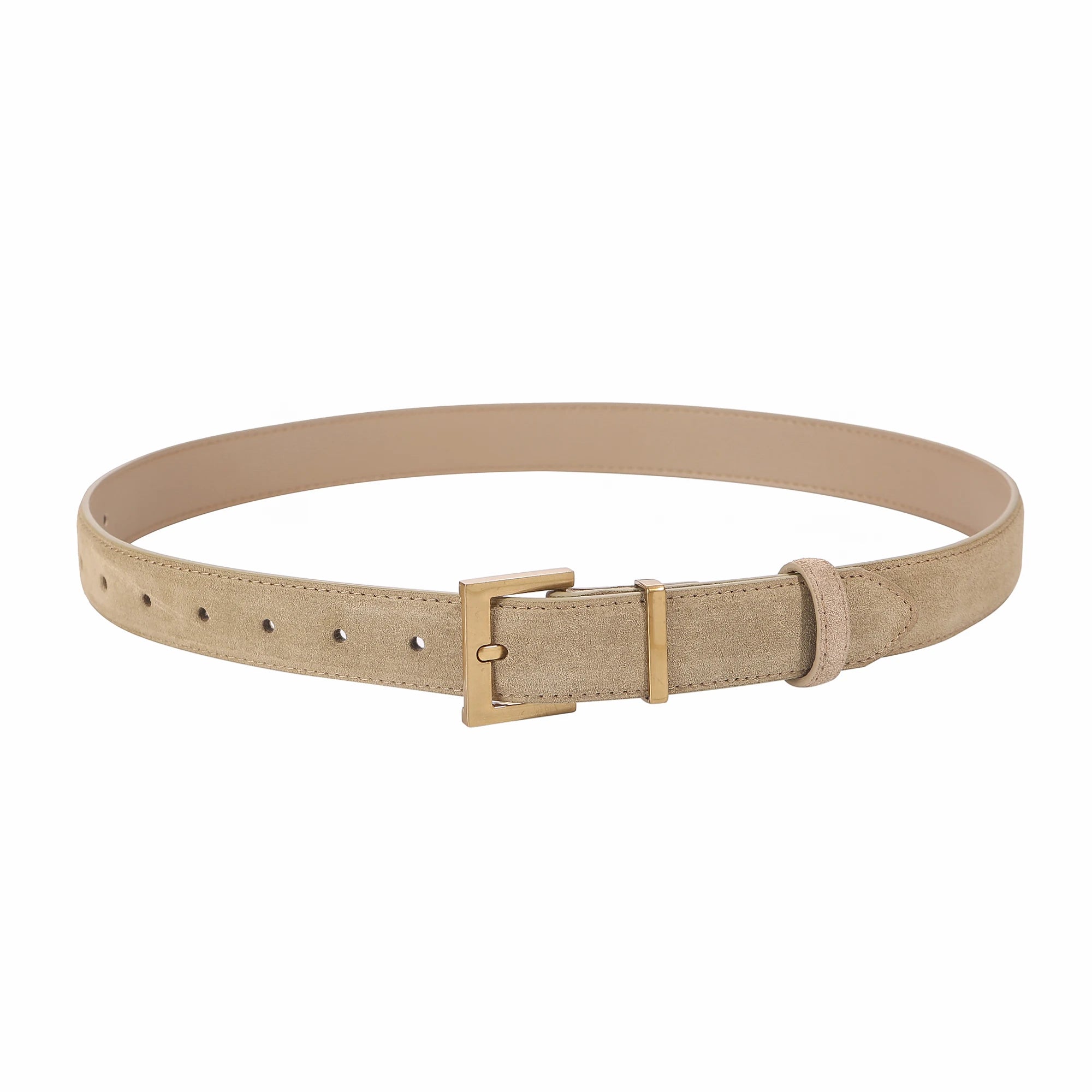 Trendy Women’s Double Genuine Leather Belt Elegant Cowhide Suede with Stylish Square Alloy Buckle Ideal for Dresses and Jeans
