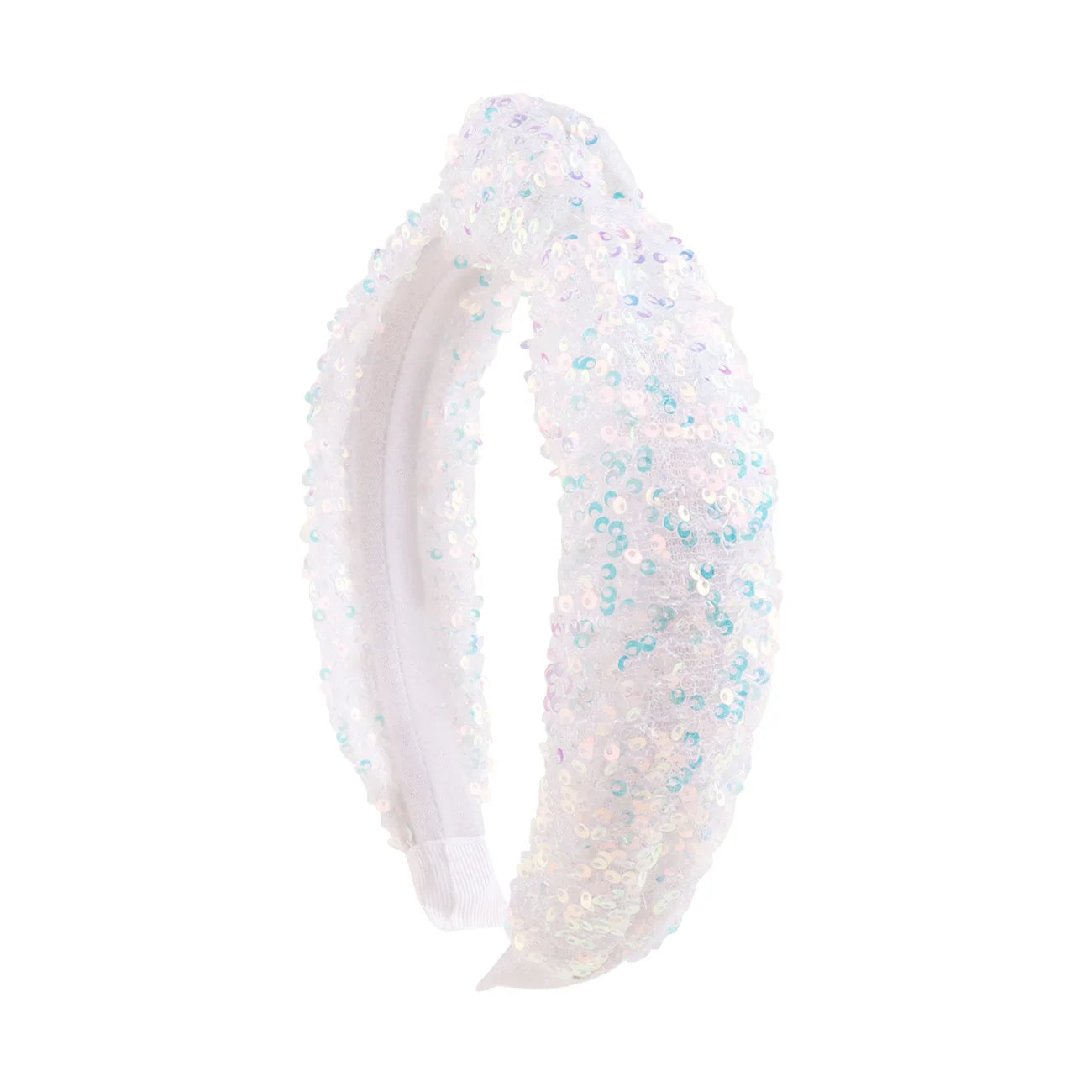 Sequin Knot Headband for Girls Rainbow Knotted Hair Bands Accessories for Kids Sparkly Iridescent Headbands Women Party Headwear