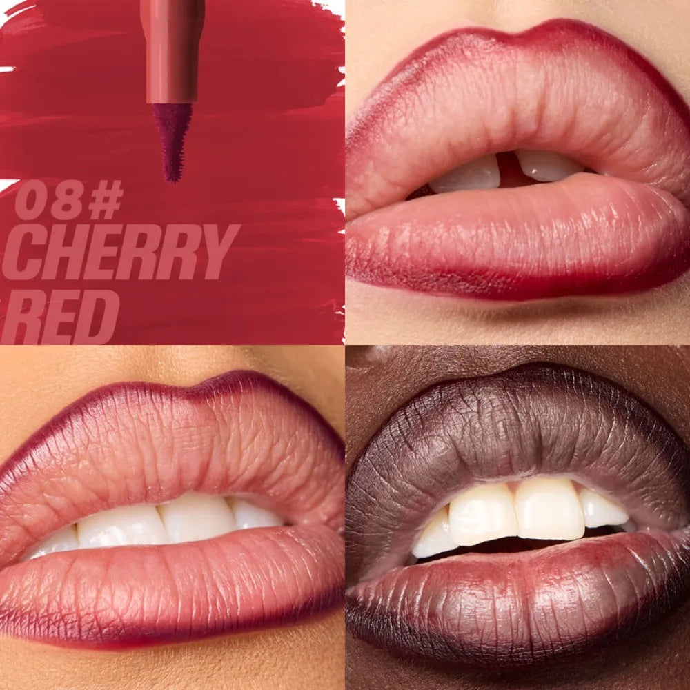 Waterproof Matte Lipliner Pencil Red Contour Tint Lipstick Long Lasting Non-stick Cup Moisturising Lips Makeup 8 Colors Velvet