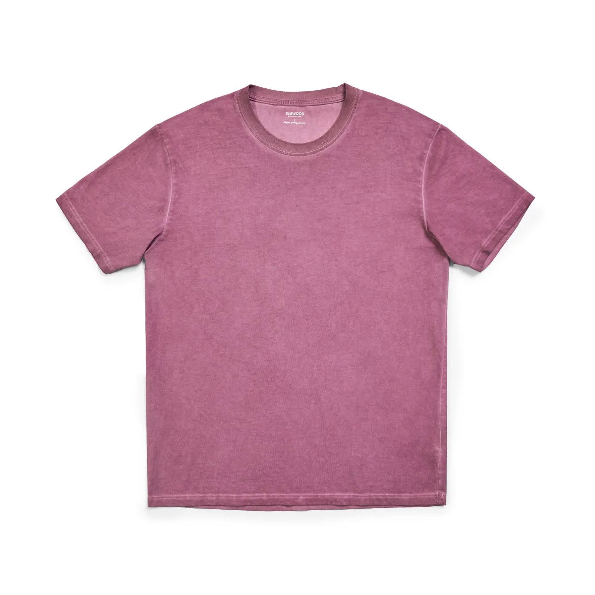 SIMWOOD 2026 Summer Autumn New Washed T-shirts Men Vintage 100% Cotton Tops Plus Size Brand Clothing