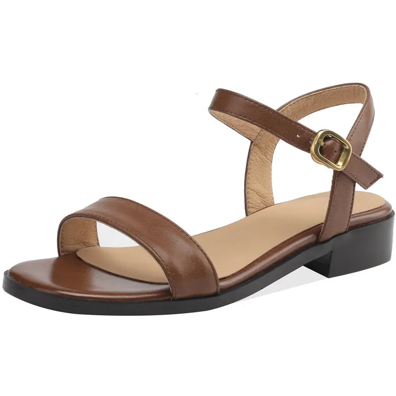 Summer Shoes Sandals For Women Genuine Leather Black Casual Shoes Footwear Large Size 48 Low Heel Women's Flip Flops Comfortable