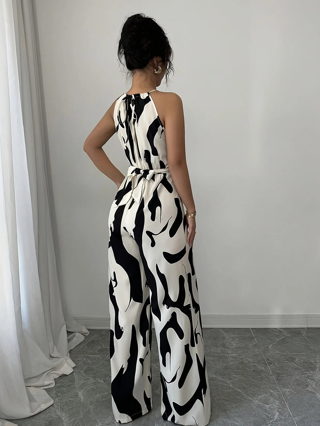 Women's Elegant Off-Shoulder Loose Wide-Leg Jumpsuit for Vacation Date Fashionable Commuting
