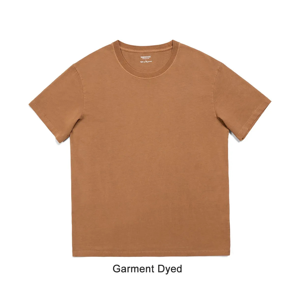 SIMWOOD 2026 Summer Autumn New Washed T-shirts Men Vintage 100% Cotton Tops Plus Size Brand Clothing