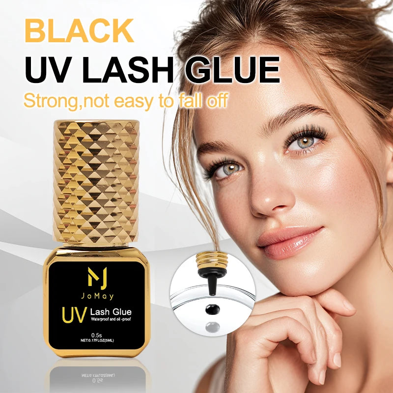 JOMAY 5ml Lashes Adhesive 0.5S for Eyelash Extension UV Glue Long-Lasting Retention 75days UV Black Glue for Eyelash Extension