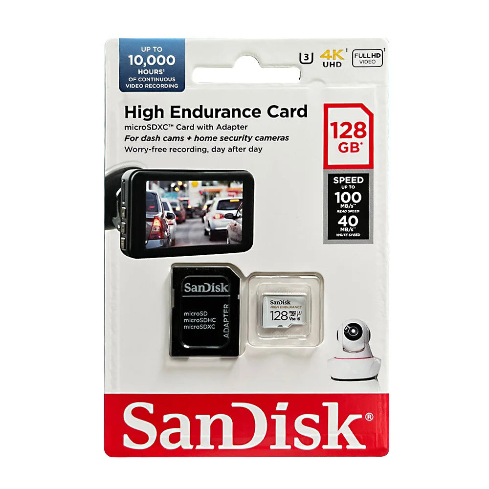 SanDisk MicroSD Memory Card 32GB MicroSDHC 64GB 128GB 256GB MicroSDXC C10 U1 V30 U3 TF Cards for Dash Cam Home Video Monitoring