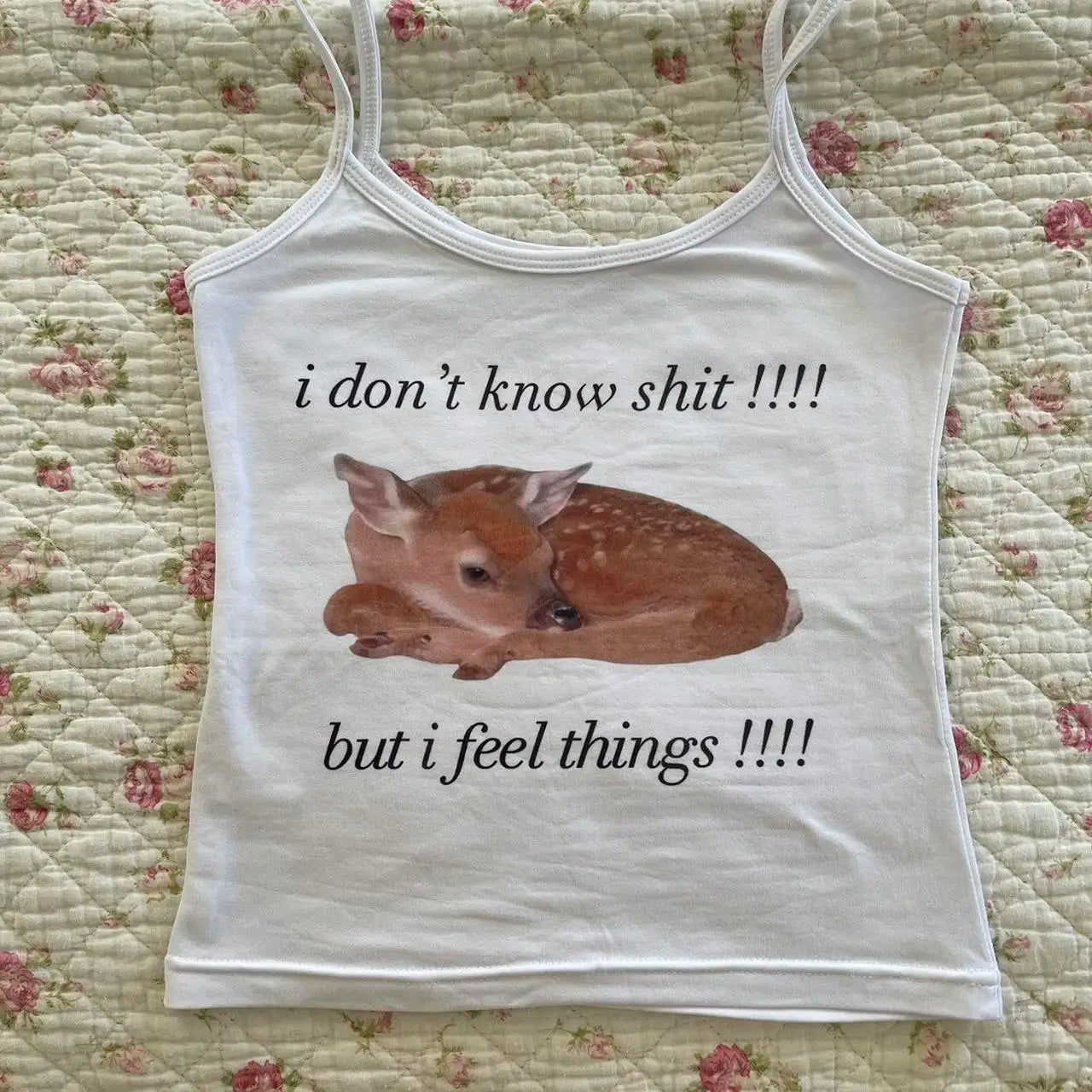 2000s Clothes Y2K Deer Letter Print Crop Top Women Gothic Clothes Slim-fit Sleeveless Tops Coquette Vest Casual Corset Woman Emo
