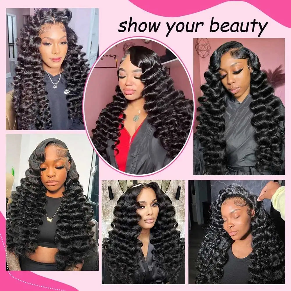 13x4 13x6 HD Loose Deep Wave Frontal Wigs 40 42 Water Deep Curly Lace Front Human Hair Wigs Remy 5x5 Gluless Wig Human Hair