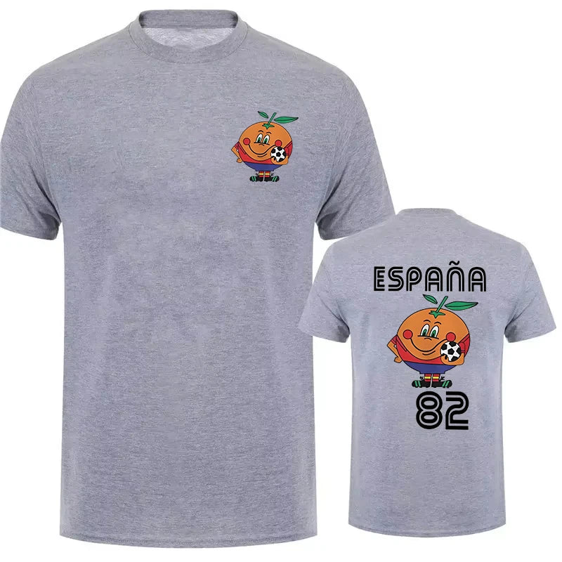 Naranjito T Shirt Men's Women's T-Shirt Crewneck Espana 82 Spain Mascot 1982 Soccer Football Tee Shirt Short Sleeve Casual Tops