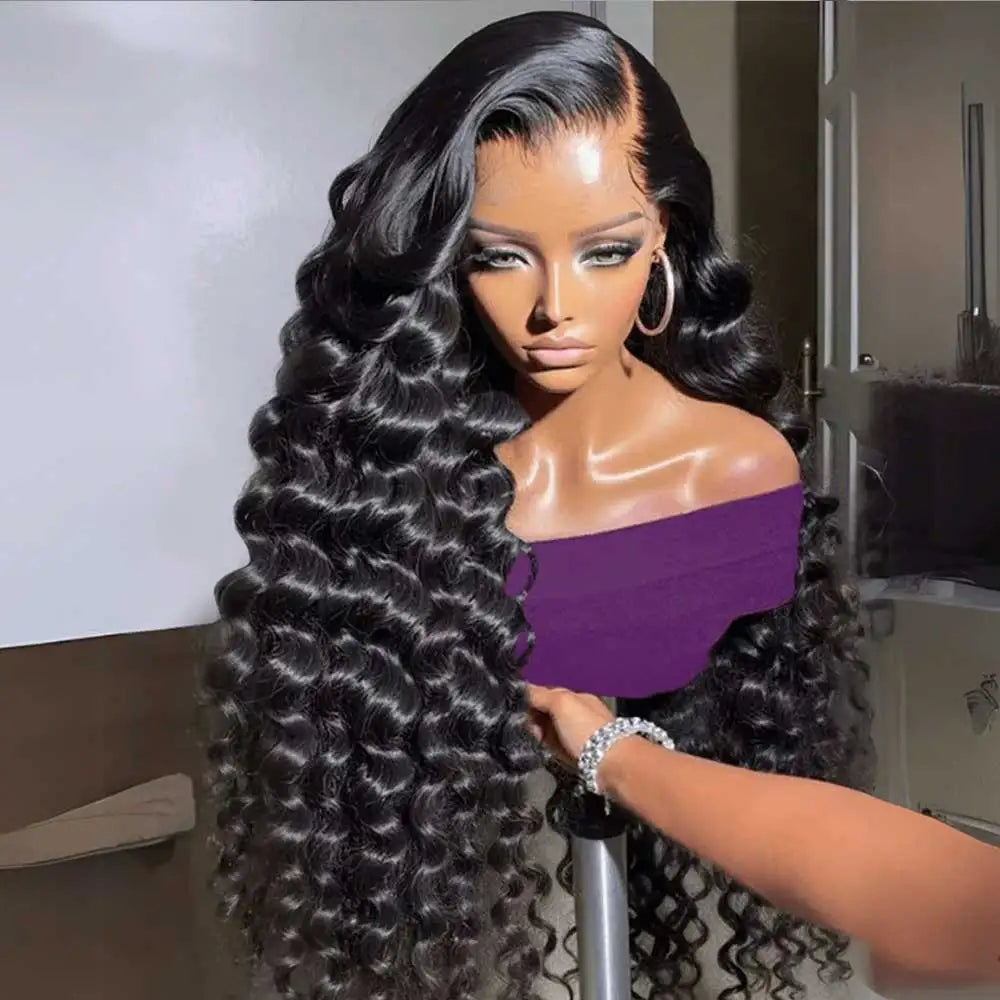 13x4 13x6 HD Loose Deep Wave Frontal Wigs 40 42 Water Deep Curly Lace Front Human Hair Wigs Remy 5x5 Gluless Wig Human Hair