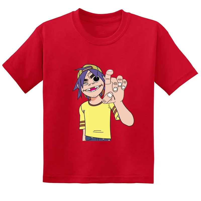 Gorillaz Rock Band ChakaKhan Noodle Print Fashion Kids T-shirt Baby Boys Girls Clothes Summer Casual Children Cotton T shirt