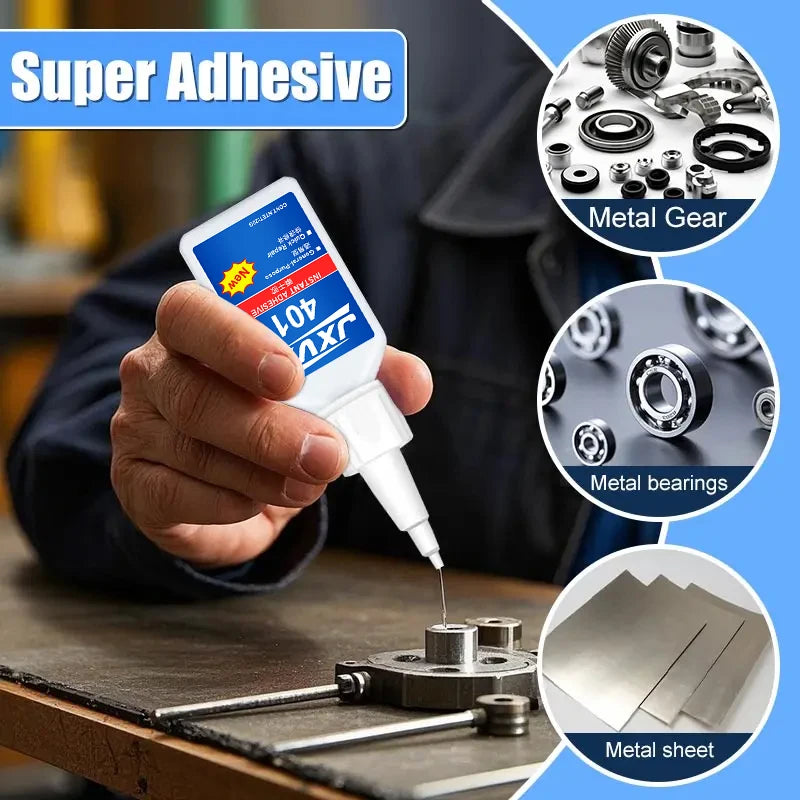 JXVX 20ml 401/406 Instant Strong Super Glue Universal Superglue Mighty Instant Glue for Resin Ceramic Metal Glass Fast Dry