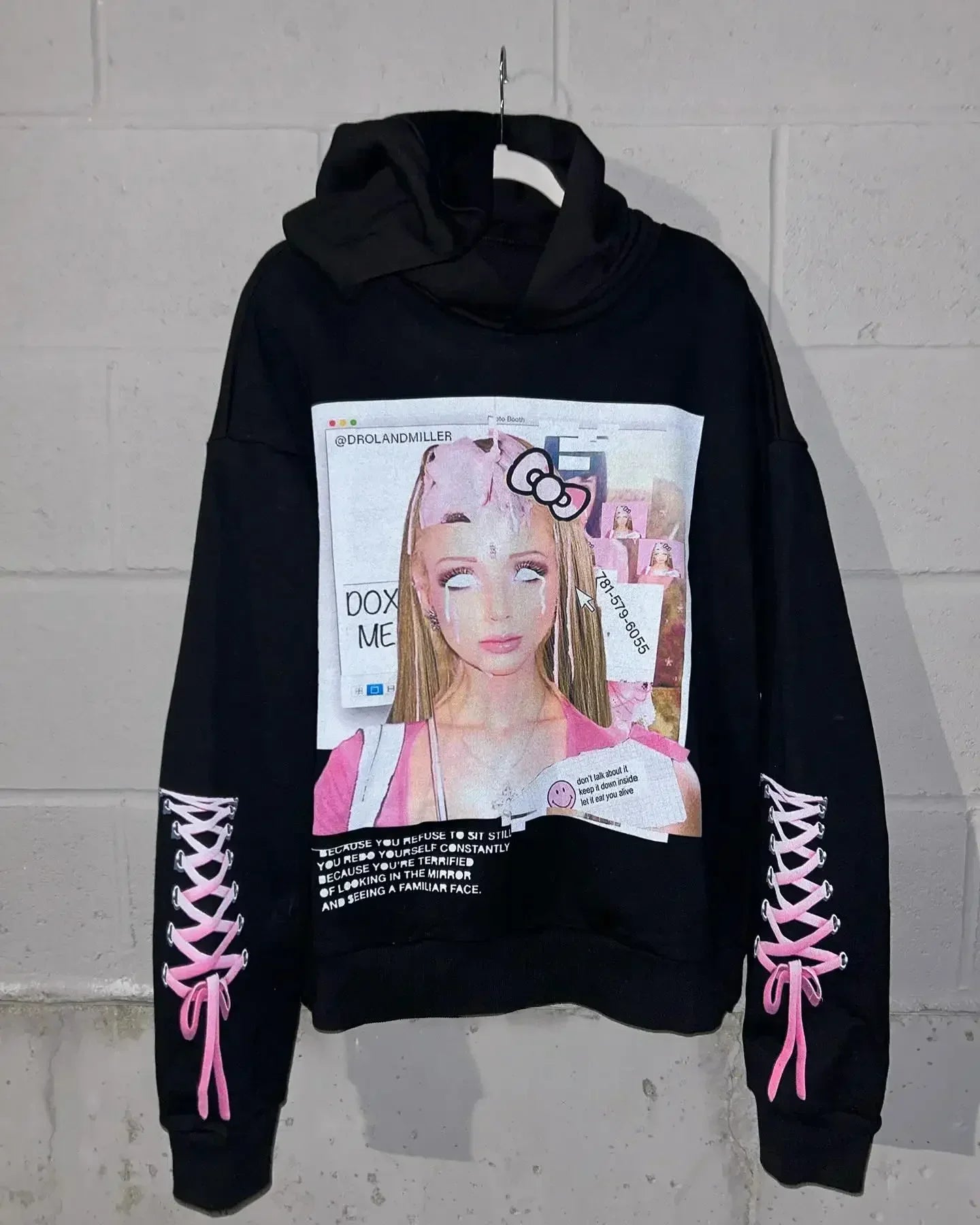 Y2k Droland Miller Scare Hoodies Women Gothic Punk Streetwear Grunge Top Sweatshirt Oversized Harajuku Hip Hop Hoodie Clothes