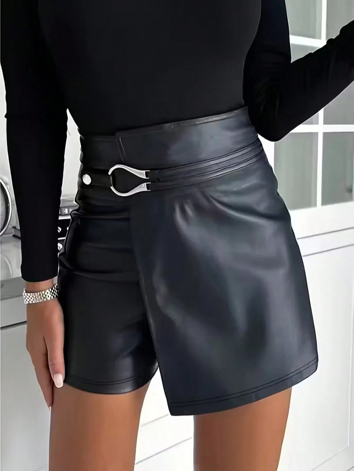 Leather Skirt High Waist Women Front Slit Spring Autumn Long Skirt High Waisted Office Lady Slim Skirts Elegant Ropa De Mujer