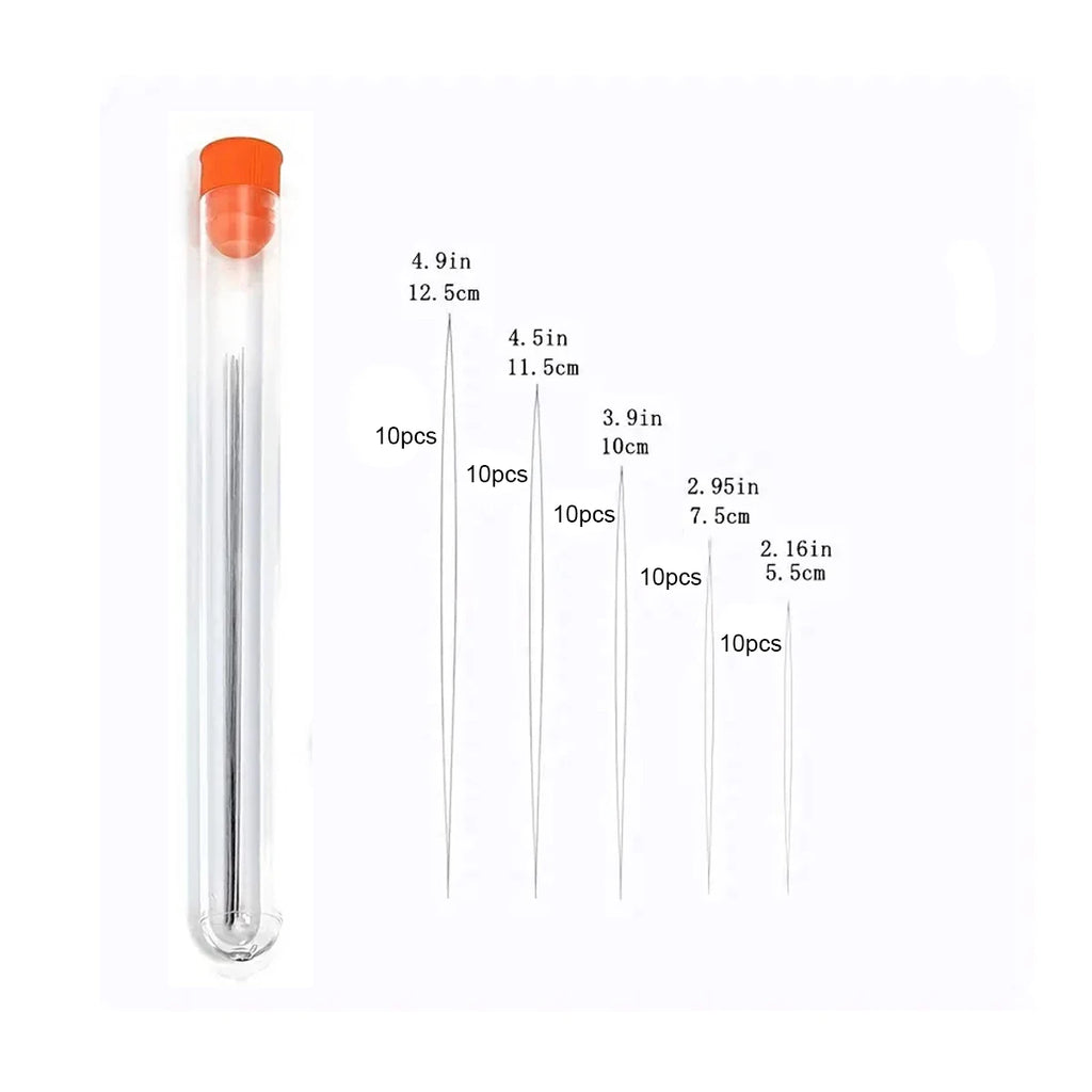 A Box Of 10 Open Needles Two Of Each Of Five Sizes Open Needles + Beading Needles DIY Handmade Beading Tool Jewelry Accessories