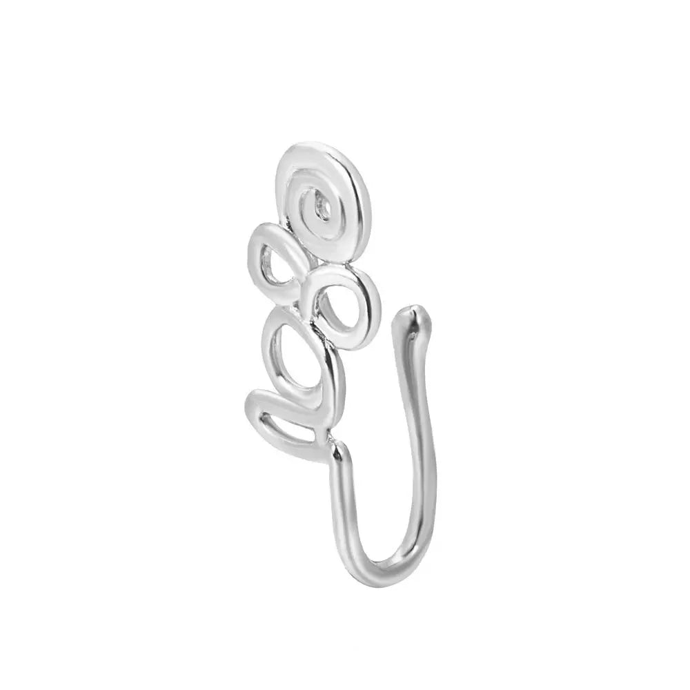 Men Women Nose Ring Clip Fake Septum Piering Rock Hip Hoop Punk Stainless Steel Body Jewelry Non Perforation Nose Clip Ring 2026