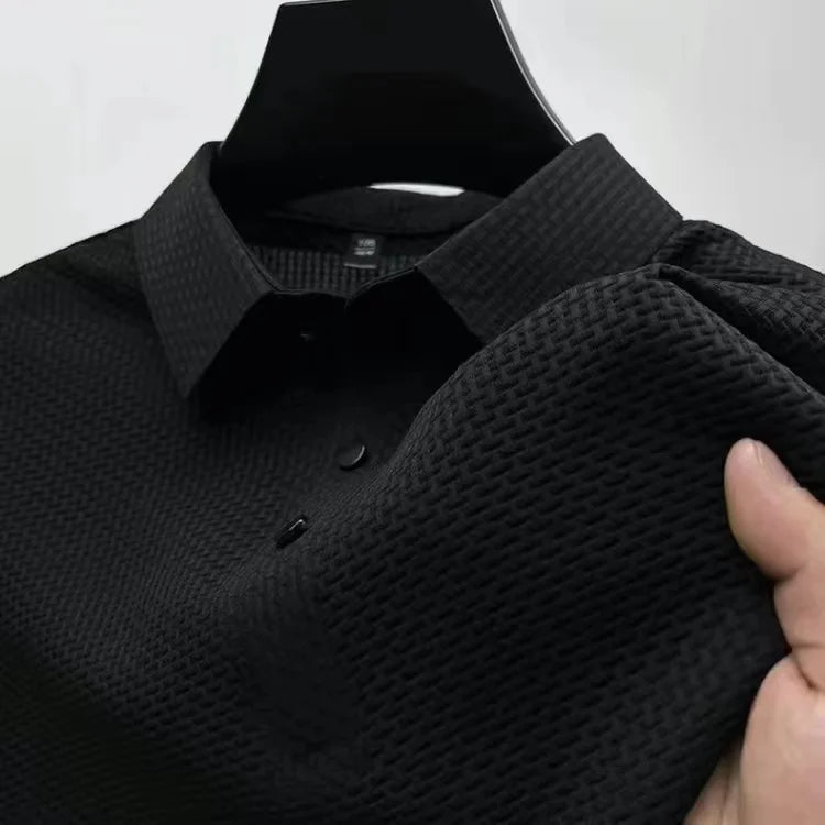 2023 M-4XL Summer New Men's Short Sleeve T-shirt Cool and Breathable POLO Shirt Business Casual Sweat-absorbing Top