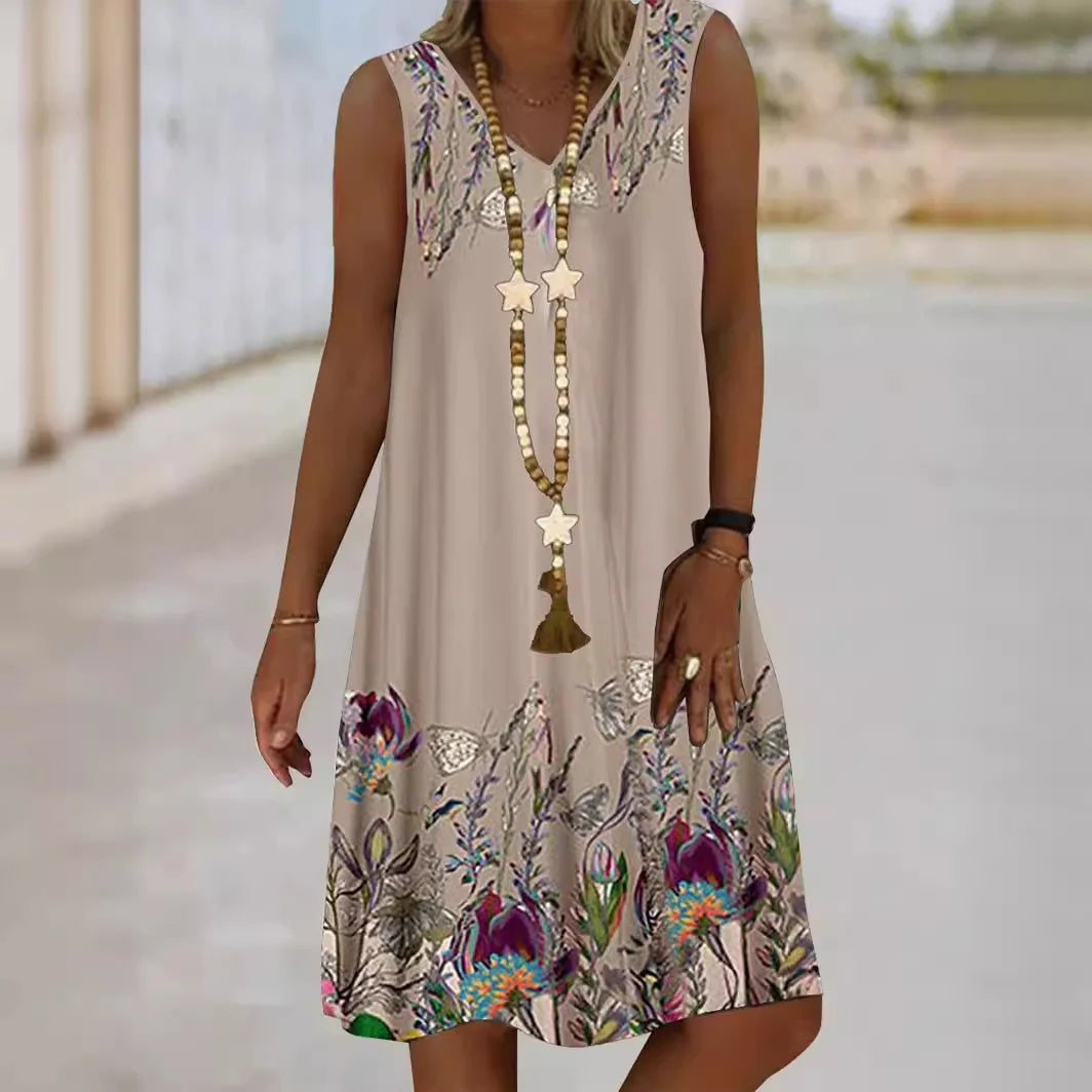 O Neck Vest Dress Women Summer Casual Mini Loose Dresses Summer Fashion Clothes
