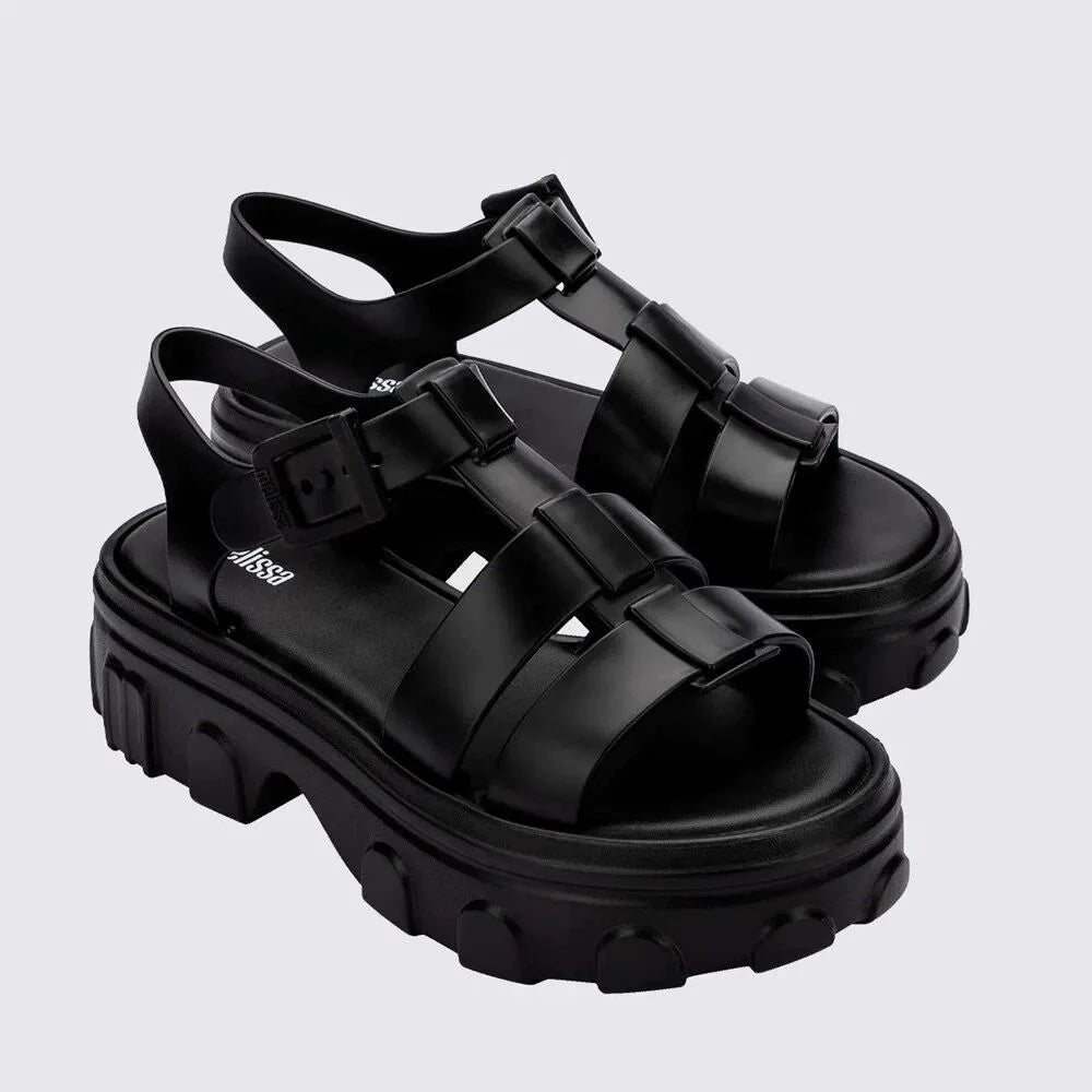 Mini Melissa  Women's Shoes Summer Adult Girls Open Toe Roman Matsu Thick Sole Sandals Ladies Breathable Beach Shoes Casual Shoe