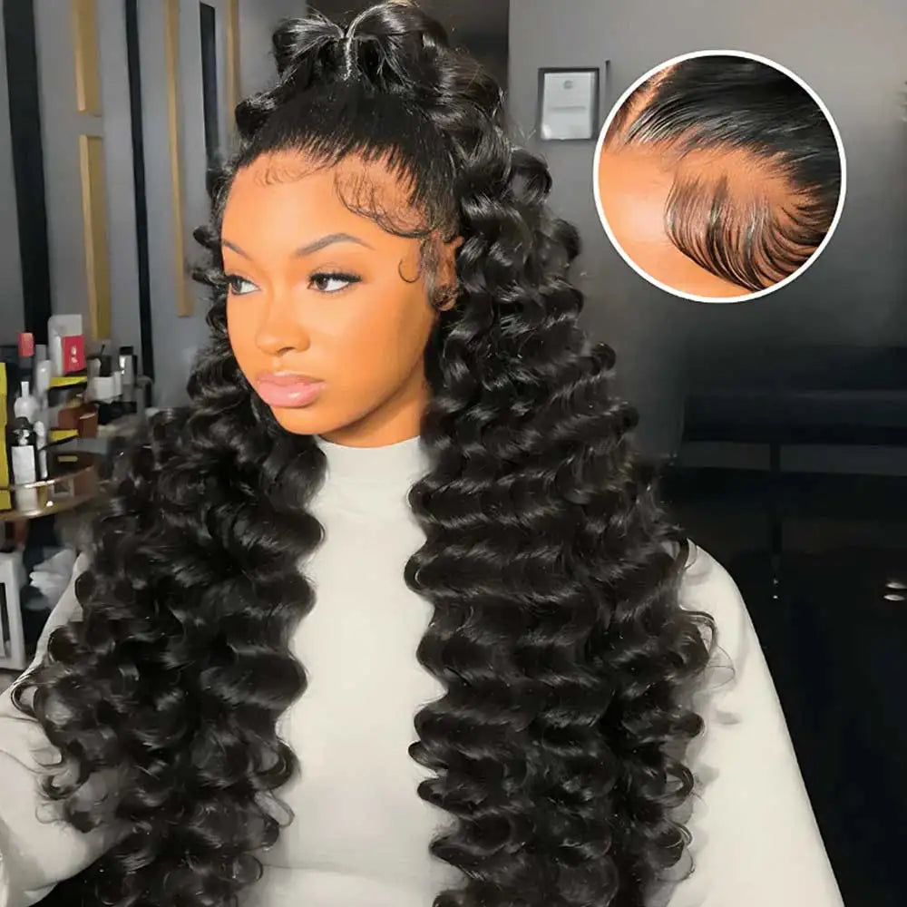 13x4 13x6 HD Loose Deep Wave Frontal Wigs 40 42 Water Deep Curly Lace Front Human Hair Wigs Remy 5x5 Gluless Wig Human Hair