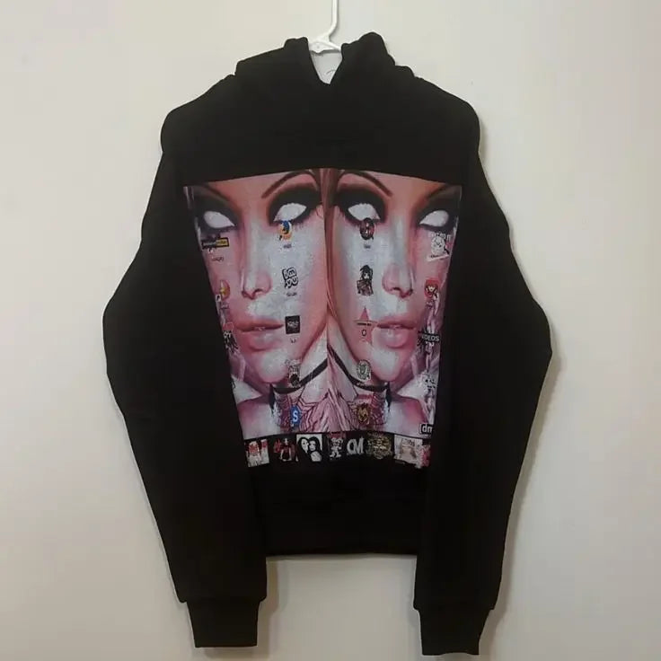 Y2k Droland Miller Scare Hoodies Women Gothic Punk Streetwear Grunge Top Sweatshirt Oversized Harajuku Hip Hop Hoodie Clothes