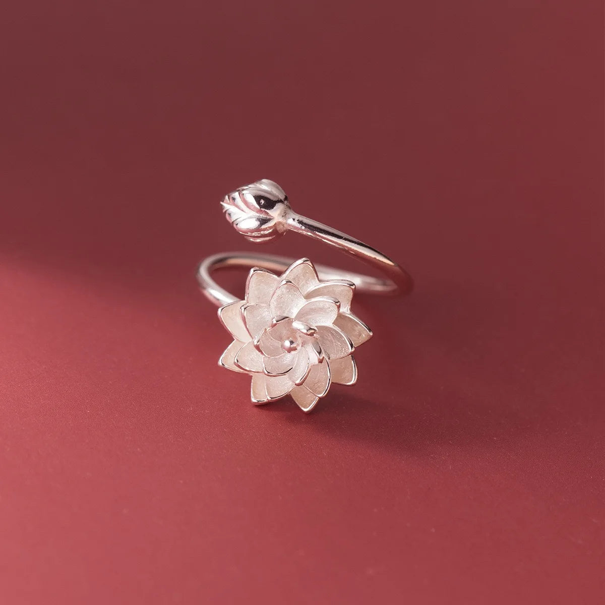 925 Sterling Silver Rings For Women Geometric Fine Jewelry Finger Adjustable Cute Flower Leaf Zirco Ring For Party Birthday Gift