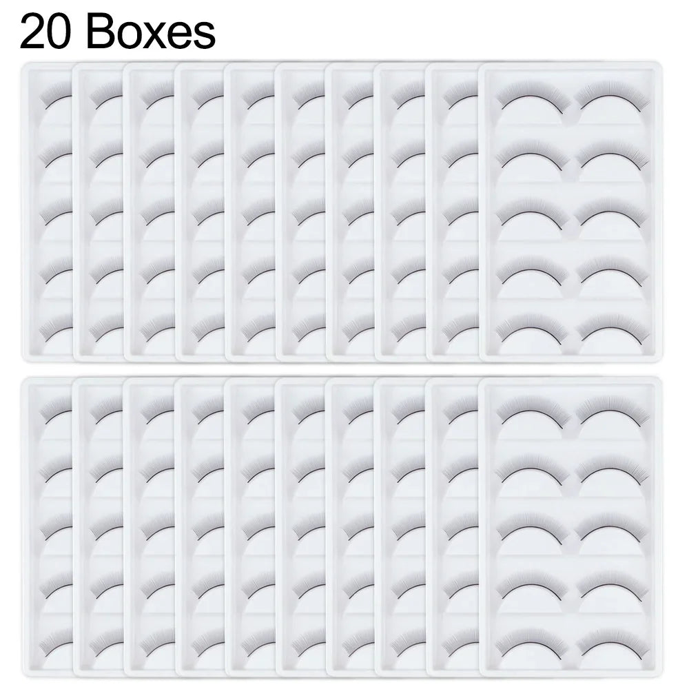 5/10/15/20Boxes Training Lashes Beginner False Eyelashes Practice Mink Lashes Strip Individual Lashes Eyelash Extension Tools