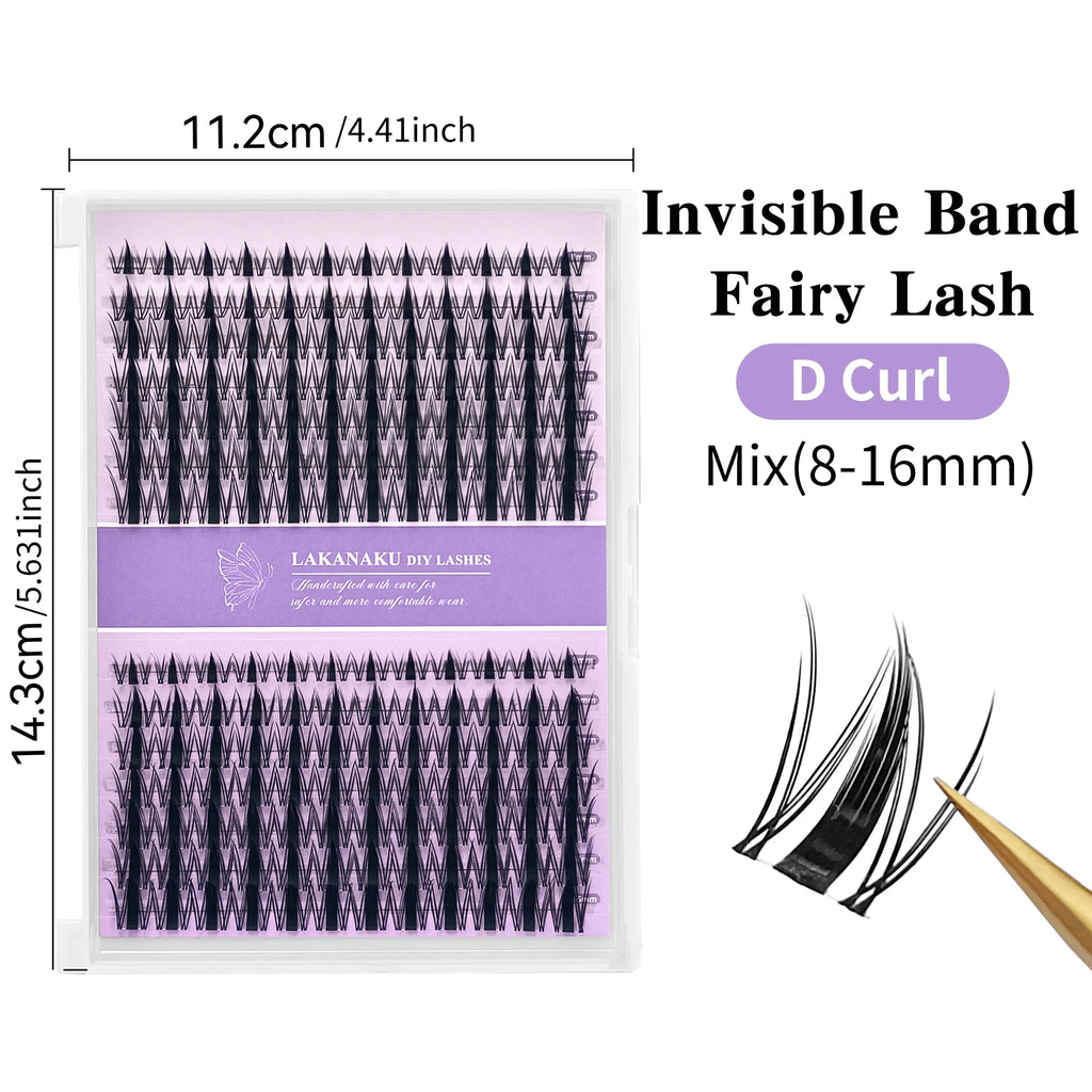 LAKANAKU Manhua Cluster Lashes Comic DIY Lashes Fairy Lashes Natural Set Eyelashes Premade Fan Individual Eyelash Extensions