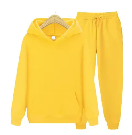 2026 men's autumn and winter casual two-piece hooded sweatshirt and pocket pants regular fit outdoor sports set