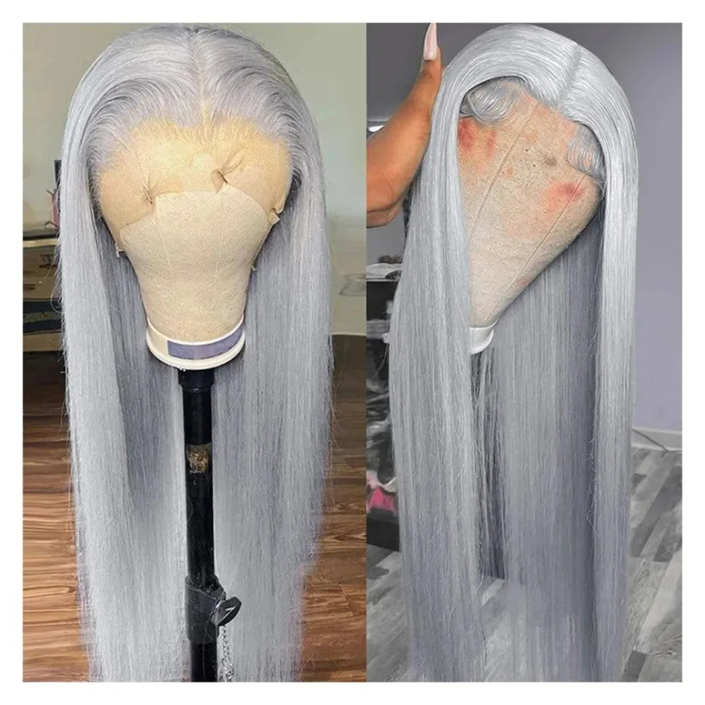 Dark Purple Wig Long Silky Straight Free Part Synthetic Lace Front Wigs Heat Resistant Fiber Wig for Women Daily Party Cosplay