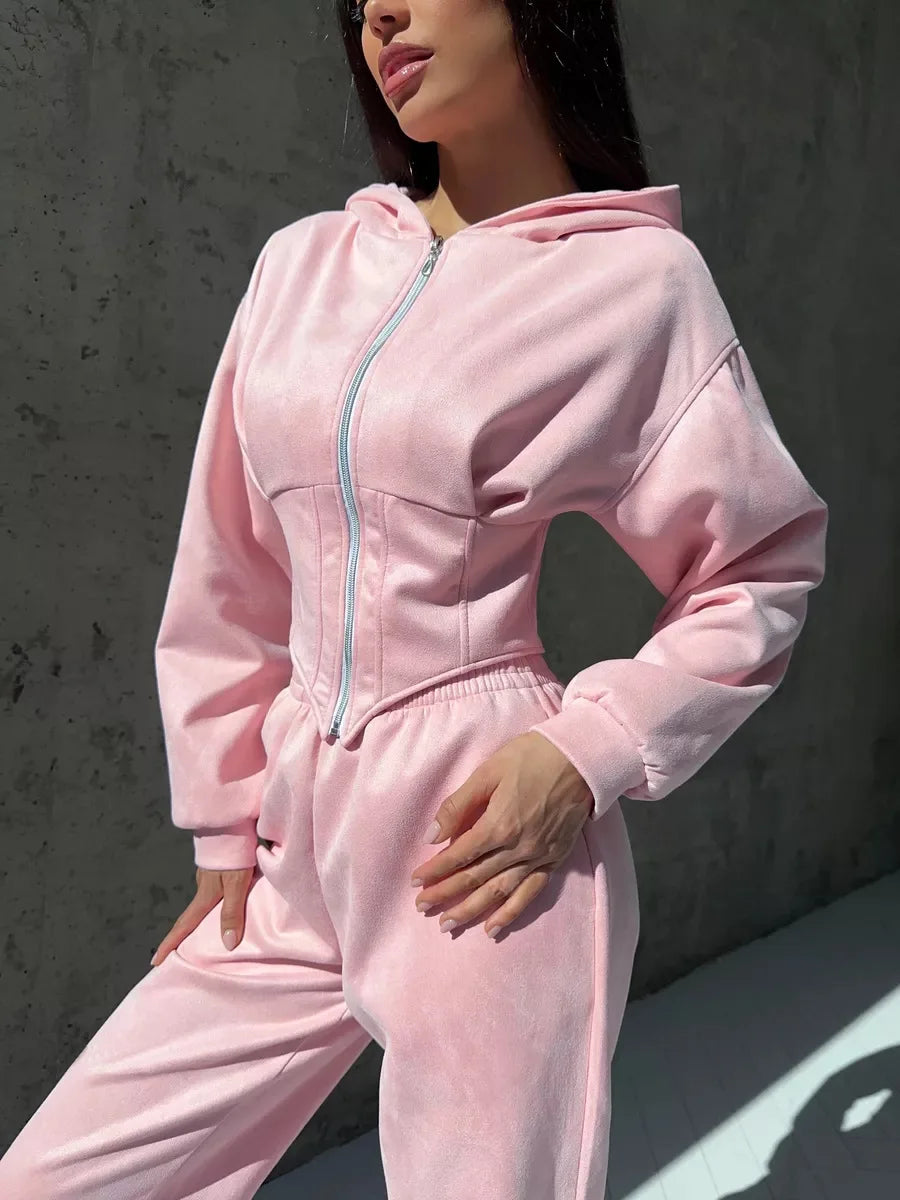 Hoodies Two Piece Sets Women Pant Set Tracksuit Sport Jogger Y2k Sweatshirts Autumn Elastic Waist Streetwear Pants Matching Sets