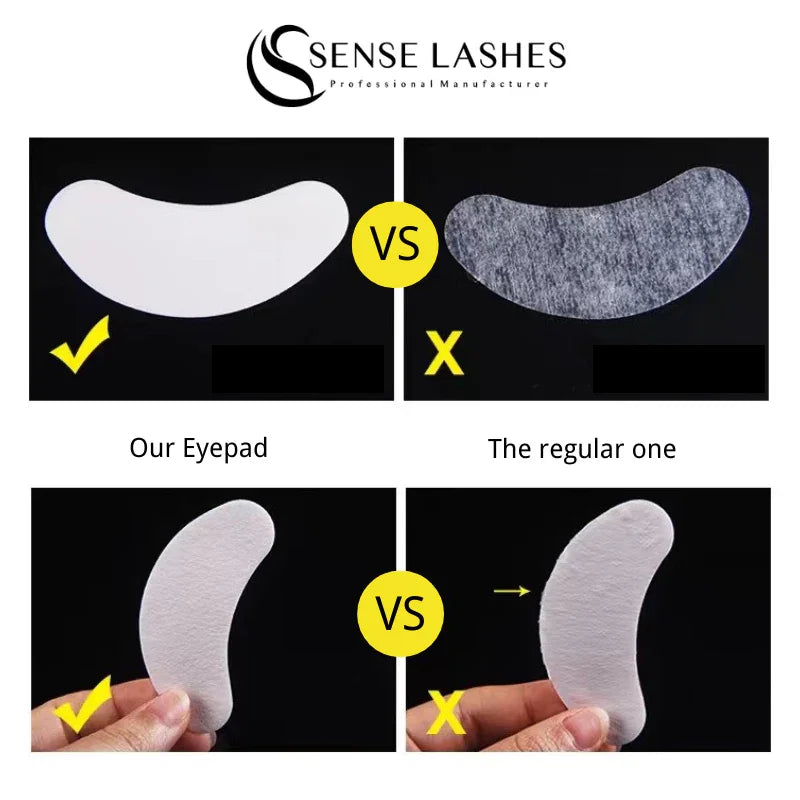 SENSE LASHES 50pcs Under Eyelash Pads Eye Pad Isolation Remove Non-woven Bio-Gel Eye Patches for Eyelash Extensions Makeup Tools