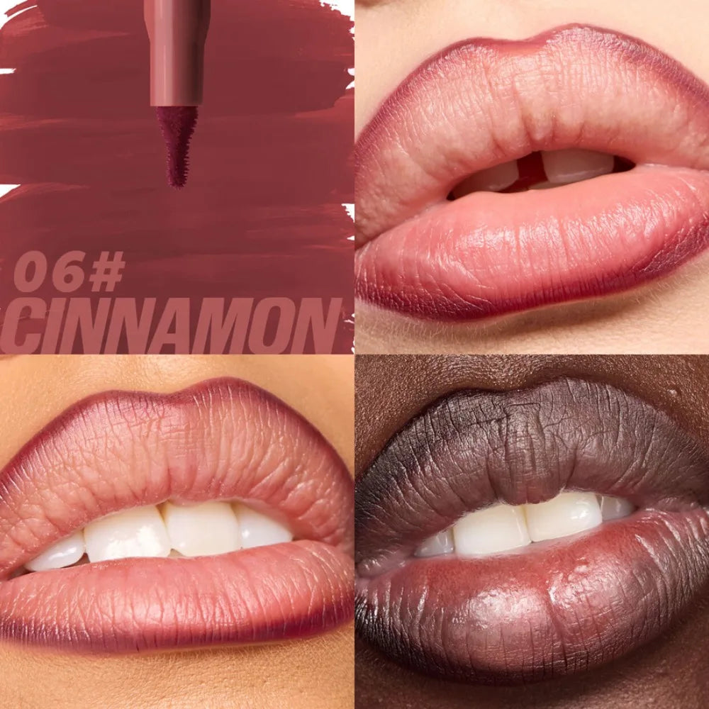 Waterproof Matte Lipliner Pencil Red Contour Tint Lipstick Long Lasting Non-stick Cup Moisturising Lips Makeup 8 Colors Velvet