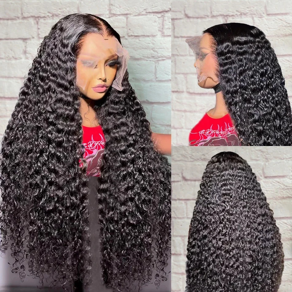 HD 36 Inch 13x6 Water Wave Lace Frontal Wigs 100% Brazilian Glueless Wigs 13x4 Deep Wave Curly Human Hair Wig On Clearance Sale