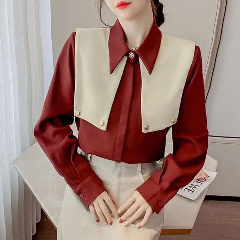 Shirts & Blouses For Women Wear To Work Korean Style Formal Dress Tall Elegant And Youthful Corduroy Woman Top Office Outfits