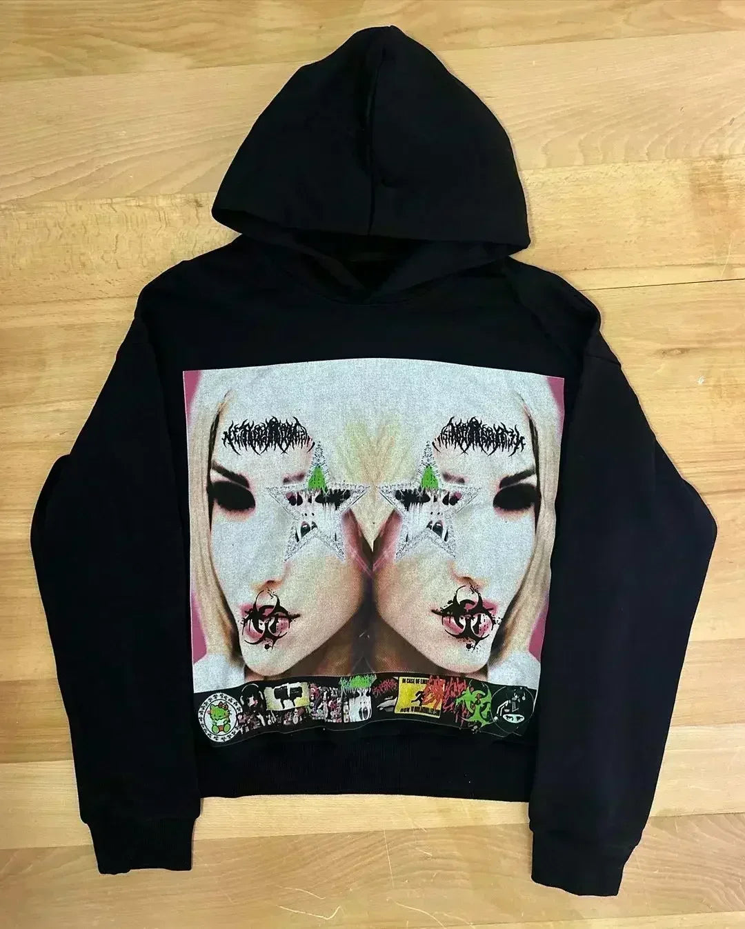 Y2k Droland Miller Scare Hoodies Women Gothic Punk Streetwear Grunge Top Sweatshirt Oversized Harajuku Hip Hop Hoodie Clothes