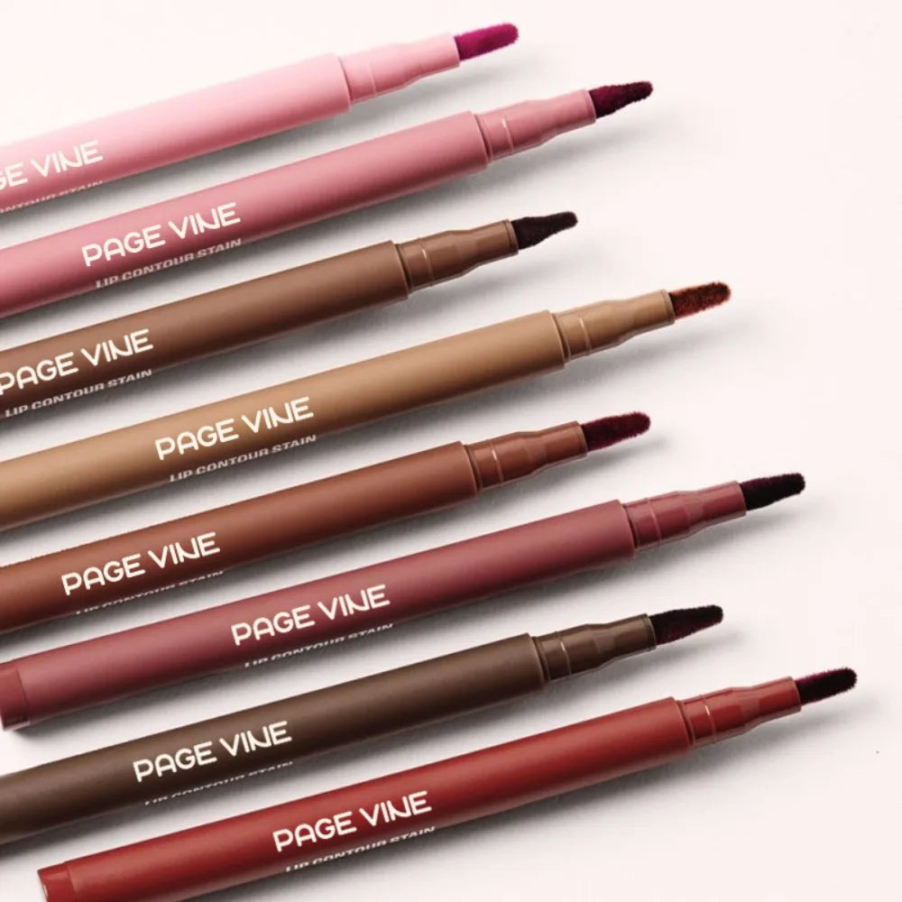 Waterproof Matte Lipliner Pencil Red Contour Tint Lipstick Long Lasting Non-stick Cup Moisturising Lips Makeup 8 Colors Velvet