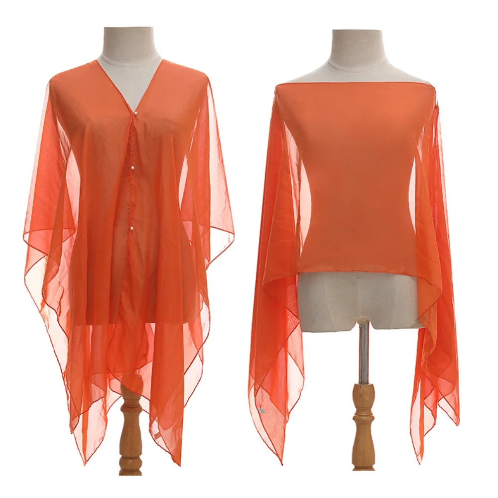 New Solid color Shawl Scarf Luxury Sun-Resistant Beach Cover Up Smooth Spring Poncho Women