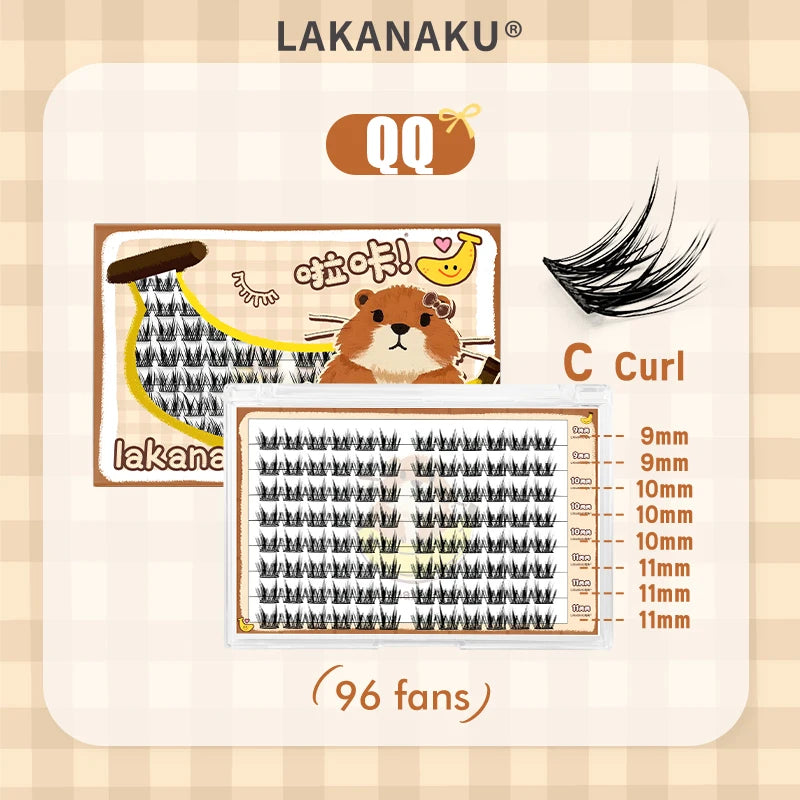 LAKANAKU Manhua Cluster Lashes Comic DIY Lashes Fairy Lashes Natural Set Eyelashes Premade Fan Individual Eyelash Extensions