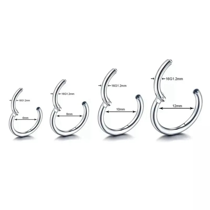 Simple Stainless Steel Nose Ring for Women Ear Tragus Cartilage Helix Piercing Lip Nariz Septum Ring Piercing Sexy Body Jewelry