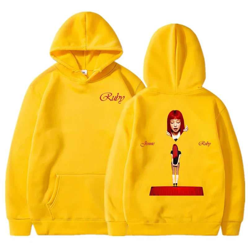 JENNIE Ruby Hoodie 2025 New Album Fashion Men/women Hoodies Harajuku Aesthetic Winter Clothes Fleece Pullover Sweatshirt Vintage