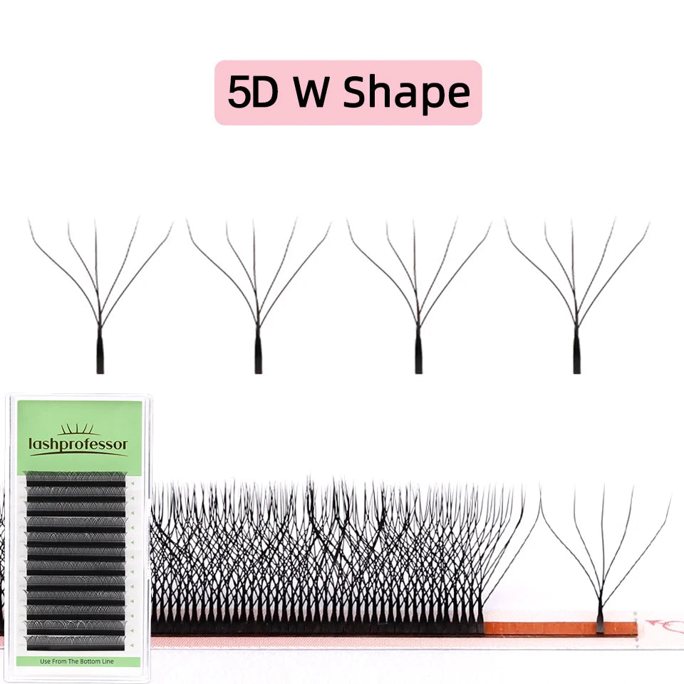 10 Trays U-shaped Eyelash Extensions Handmade Soft U Shape W Bloom Lashes Premade Fans U3D U5D Brown 4DW False Eyelash Wholesale