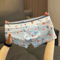1pcs Sexy Mesh Boxer Men Underwear See Through Transparent Shorts Male Print Panties Plus Size Underpants U Convex Lingerie 6XL