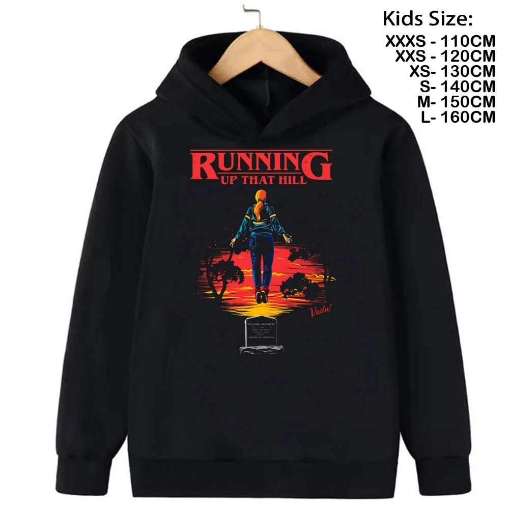 Demogorgon Hawkins Hoodies Kids Cartoon Anime Print Clothes Streetwear Basic Boys Tops Children Sweatshirts