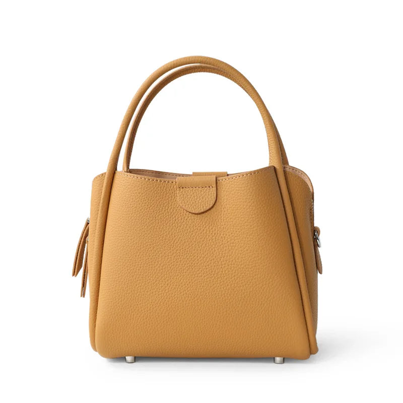 2025 New Summer Women Bag Lady Fashion Small Bucket Handbag Genuine Leather Cross-body Messenger Female Minimalist Shoulder Bag