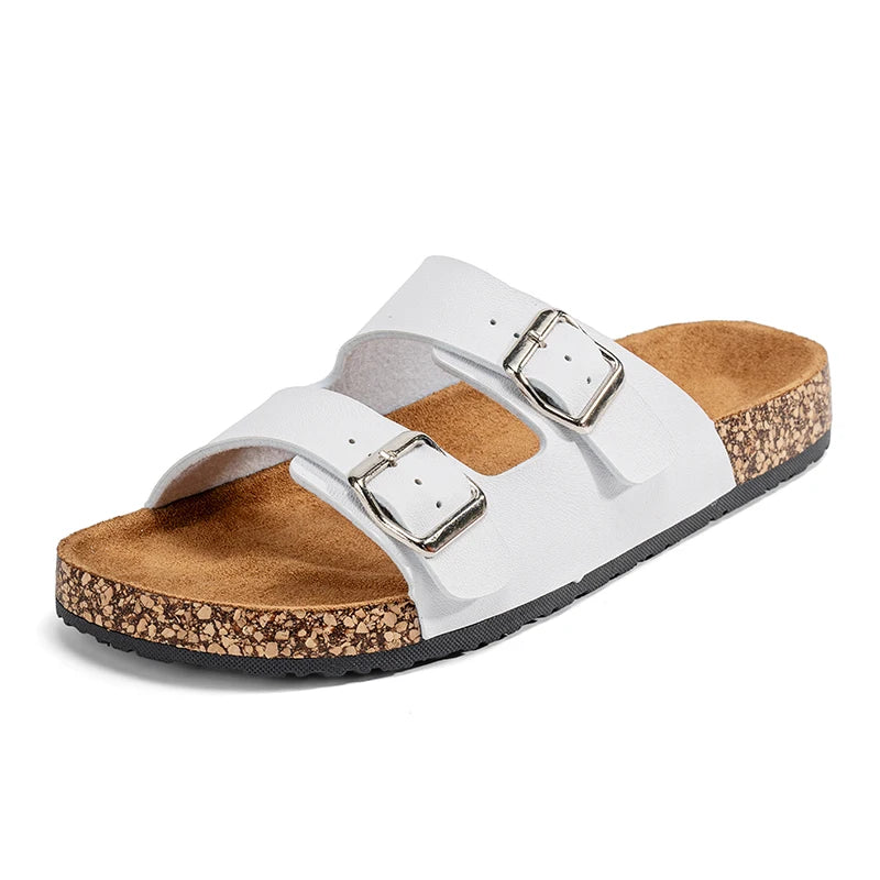 Fashion Classic Unisex Slippers For Men Comfortable Summer Cork Shoes For Men Outdoor Sandals Microfiber Plus Size 36-46