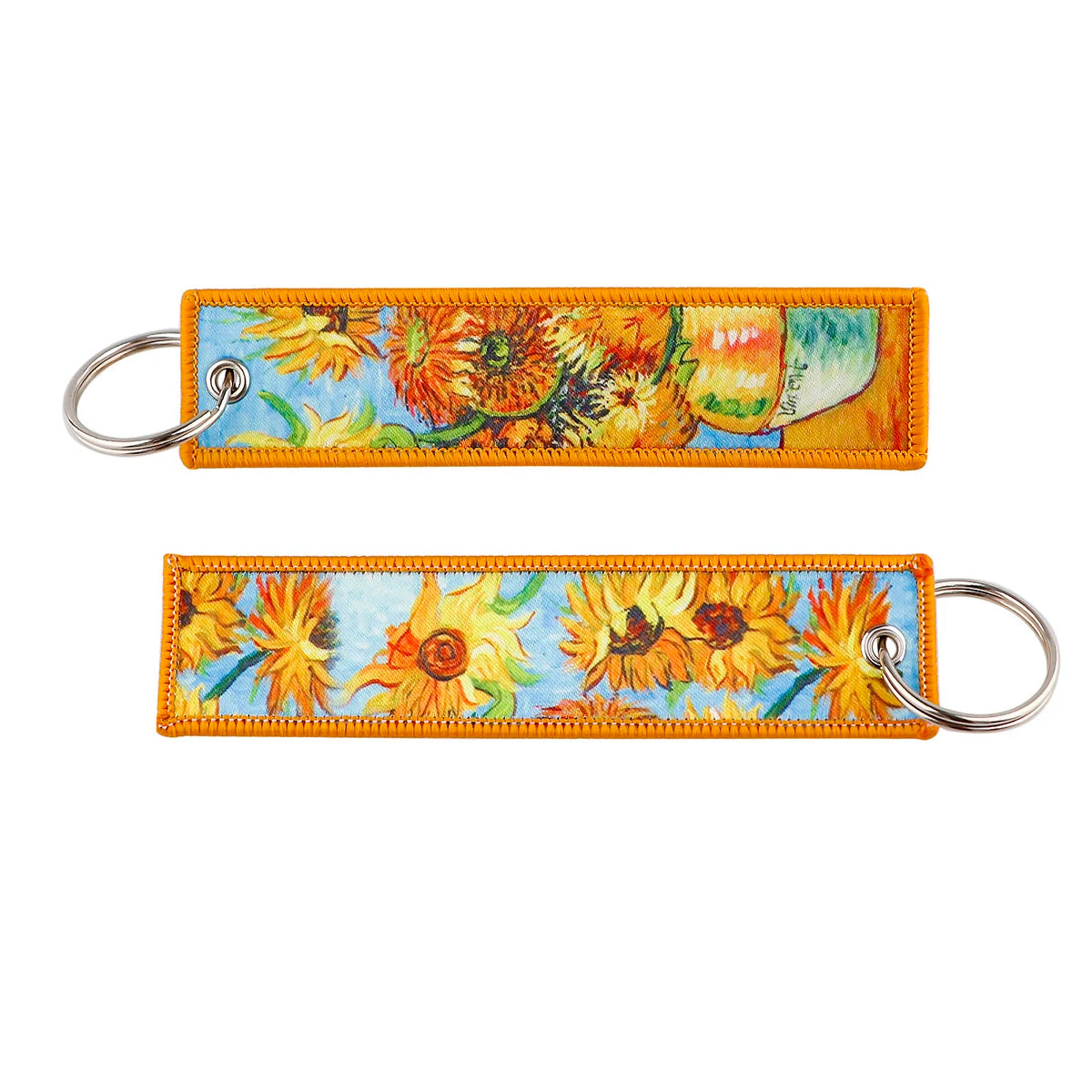Van Gogh Art Oil Painting Embroidered Key Chain Key Fobs Key Tag For Motorcycles Cars Backpack Chaveiro Keychain Kering Gifts