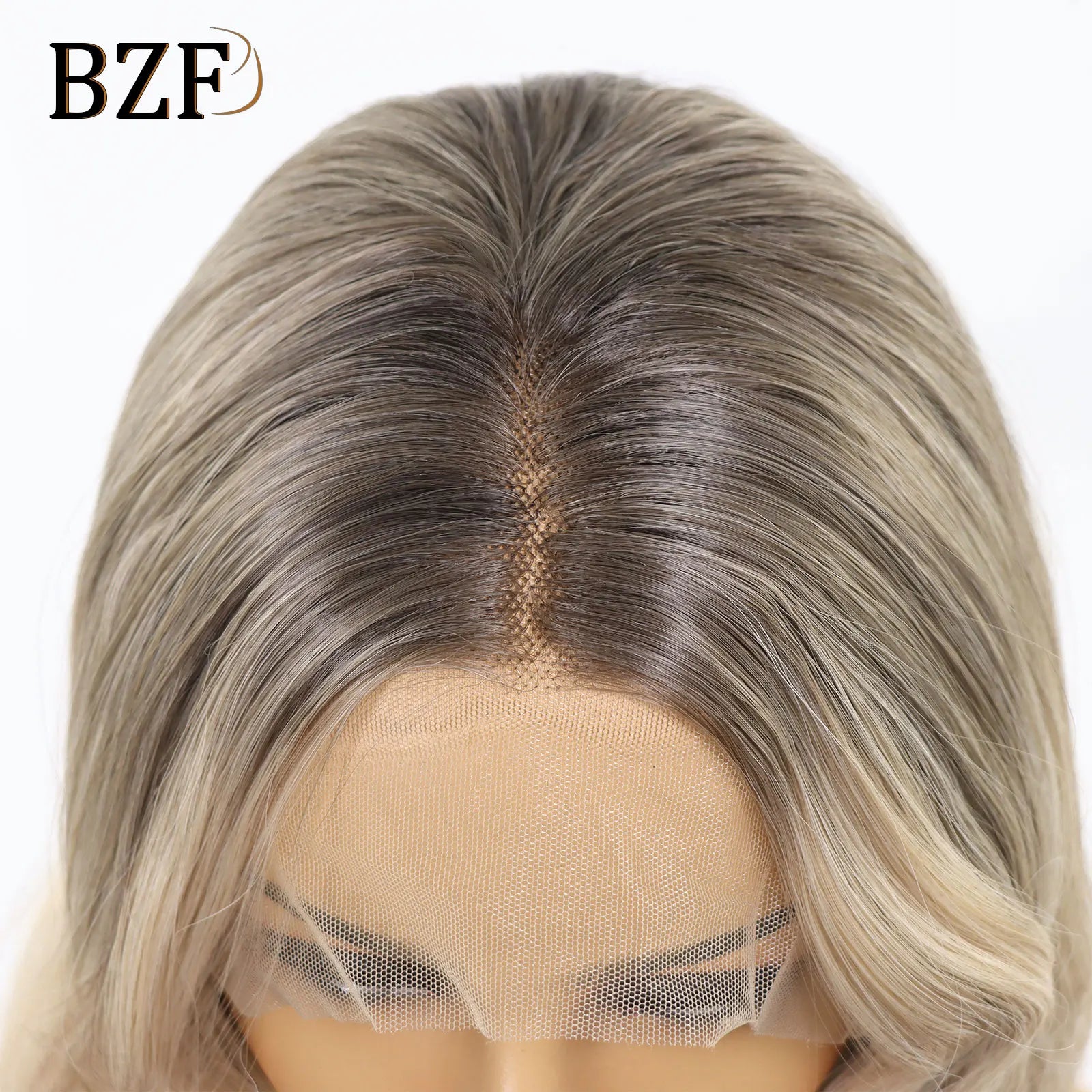 28 Inch Blonde Highlight Synthetic Lace Front Wigs Brown Body Wave Colored Glueless Wig Heat Resistant Hair For Women Daily Use