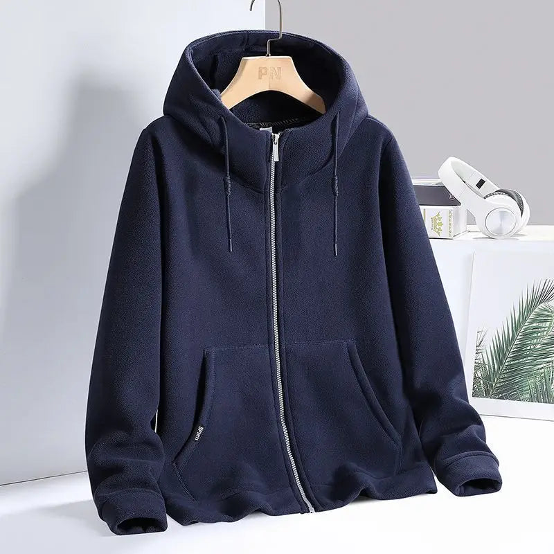 Solid Cashmere Fleece Hoodies Women Sweatshirt Autumn Winter Jacket Breathable Leisure Walk Warm Hooded Zipper Top Lady Coat