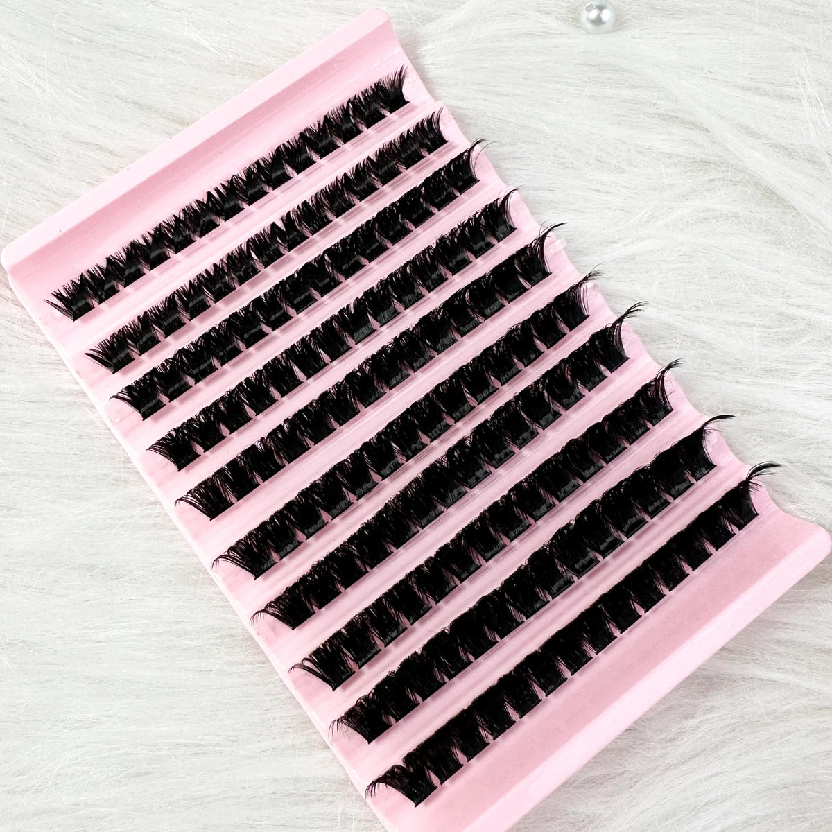 160D Individual Lash Extensions, 10 Rows Natural Faux Mink Cluster Lashes for Makeup, Soft Lightweight Eyelash Extensions
