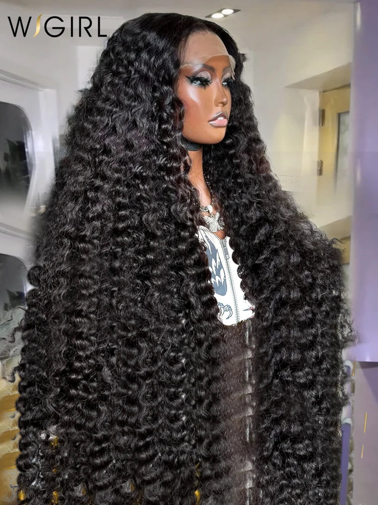 Wigirl 220% 30 36 Inch HD Transparent 13x6 Deep Wave Lace Front Human Hair Wigs Brazilian Remy Curly 13x4 Frontal Wig For Women